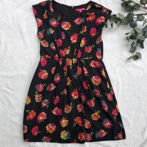 Betsey Johnson Black Roses Cocktail Dress